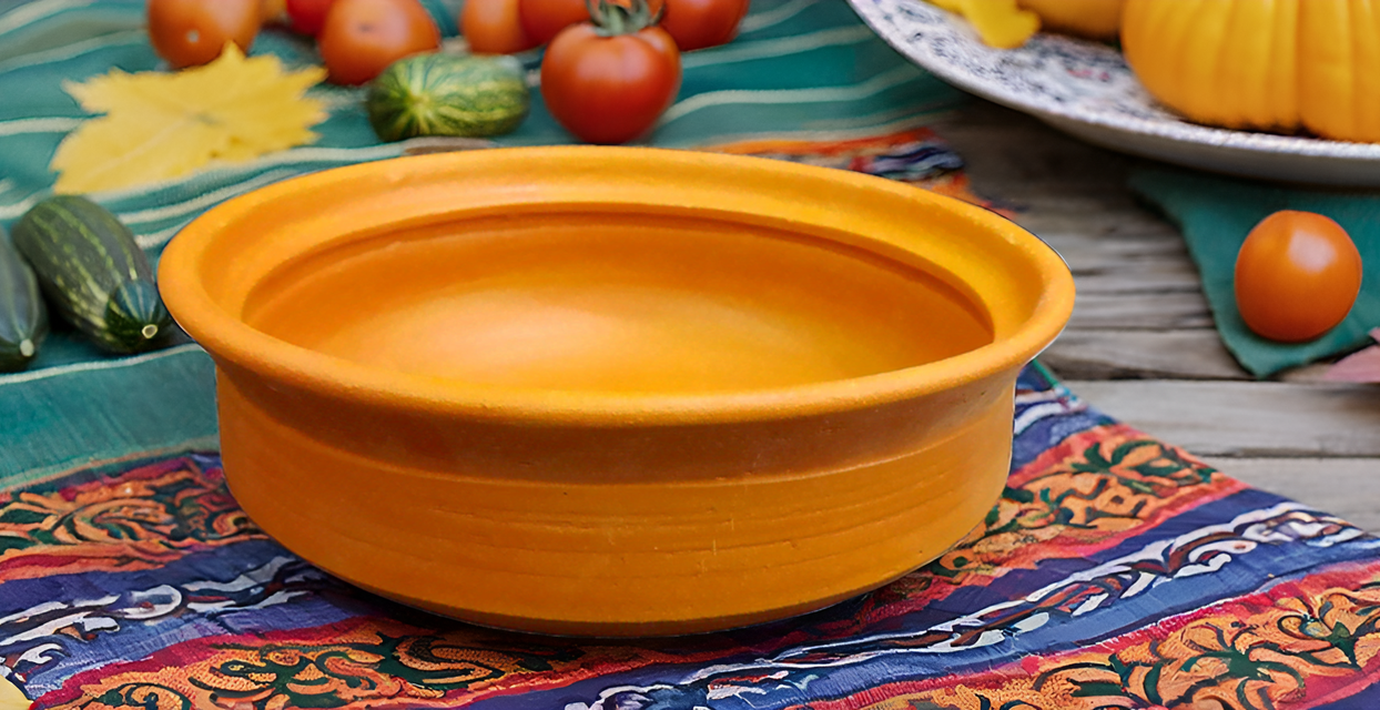 ZENRISE Clay Cooking Curry Pot Sauce pan for Traditional Healthy Cooking Terracotta, Brown - 1.2 litres, Polished