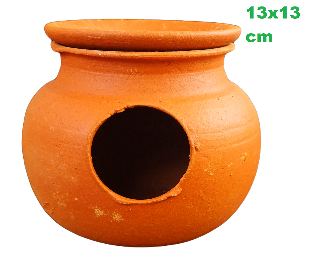 ZENRISE® Budgies Love Birds Clay mud matki Pot with Lid Bird House (Clay, Brown, 15 cm)