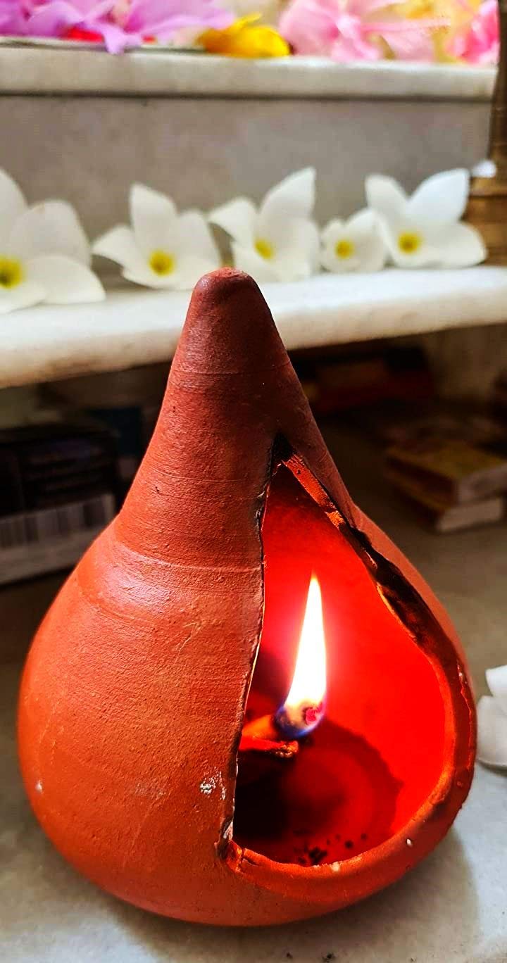 ZENRISE® Diya / Camphor lamp / Akhand Jyoti - Handmade Clay Terracotta Earthenware