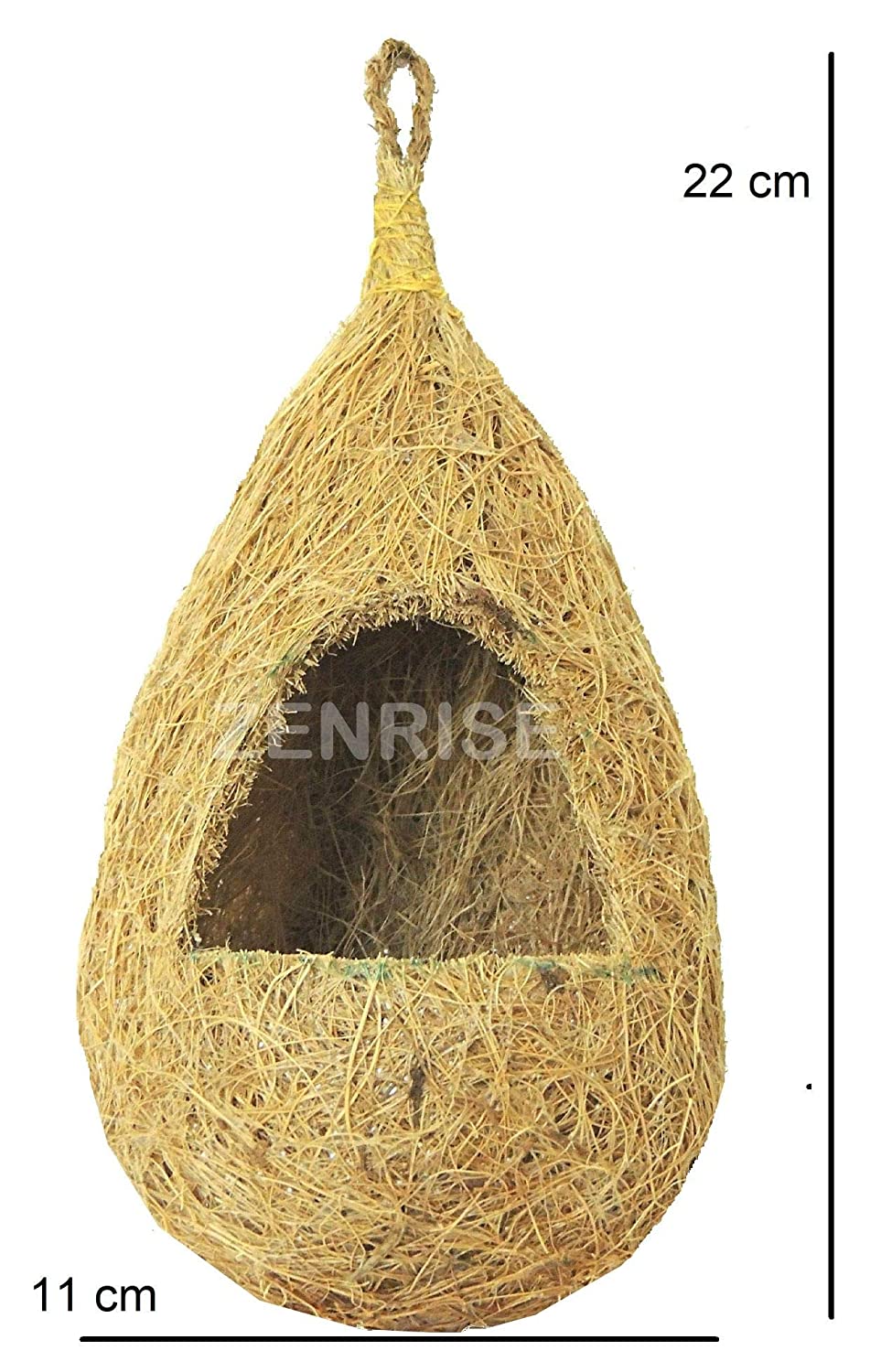 ZENRISE Coconut Fiber Bird Nest Swing with Arch Entrance for cage Birds (Beige, Pack of 4)