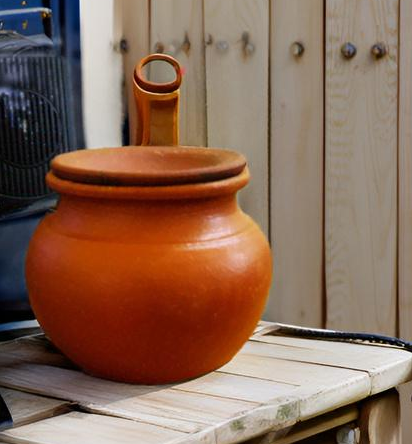 ZENRISE Clay Pot with Lid for Water Curd lassi Cooling healthy drinking, 750 ml, Terracotta, 13 cm