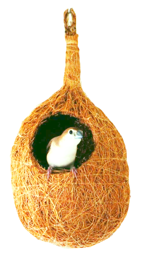 ZENRISE Coconut Fiber Hanging Bird nest House for Cage, Balcony - Pack of 4