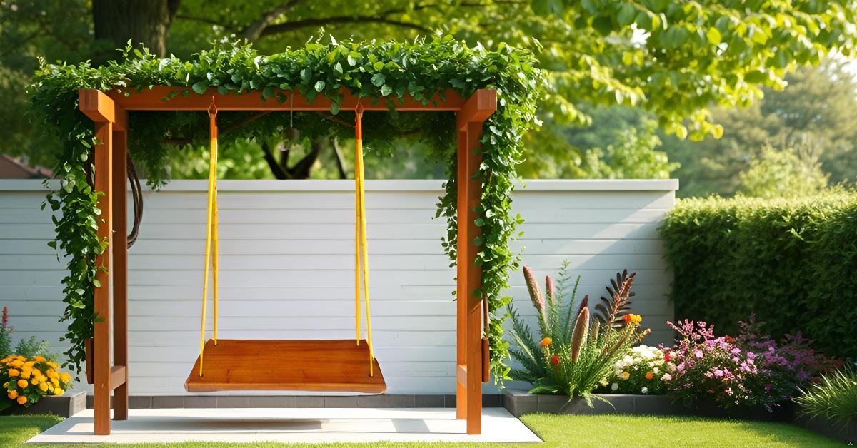 ZENRISE® Natural Mahogany Wooden Swing with Ropes for Adults and 10+ Years Kids for Home, Living Room, 2 feet Single Seater