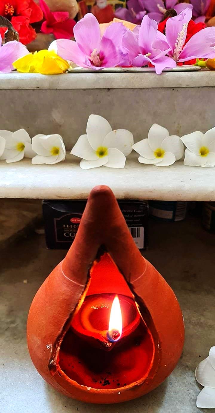 ZENRISE® Diya / Camphor lamp / Akhand Jyoti - Handmade Clay Terracotta Earthenware