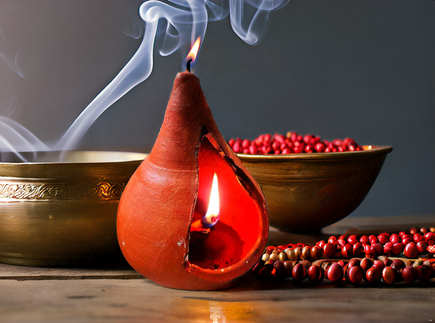 ZENRISE® दीया / कपूर दीपक / अखंड ज्योति - हस्तनिर्मित मिट्टी टेराकोटा मिट्टी के बर्तन