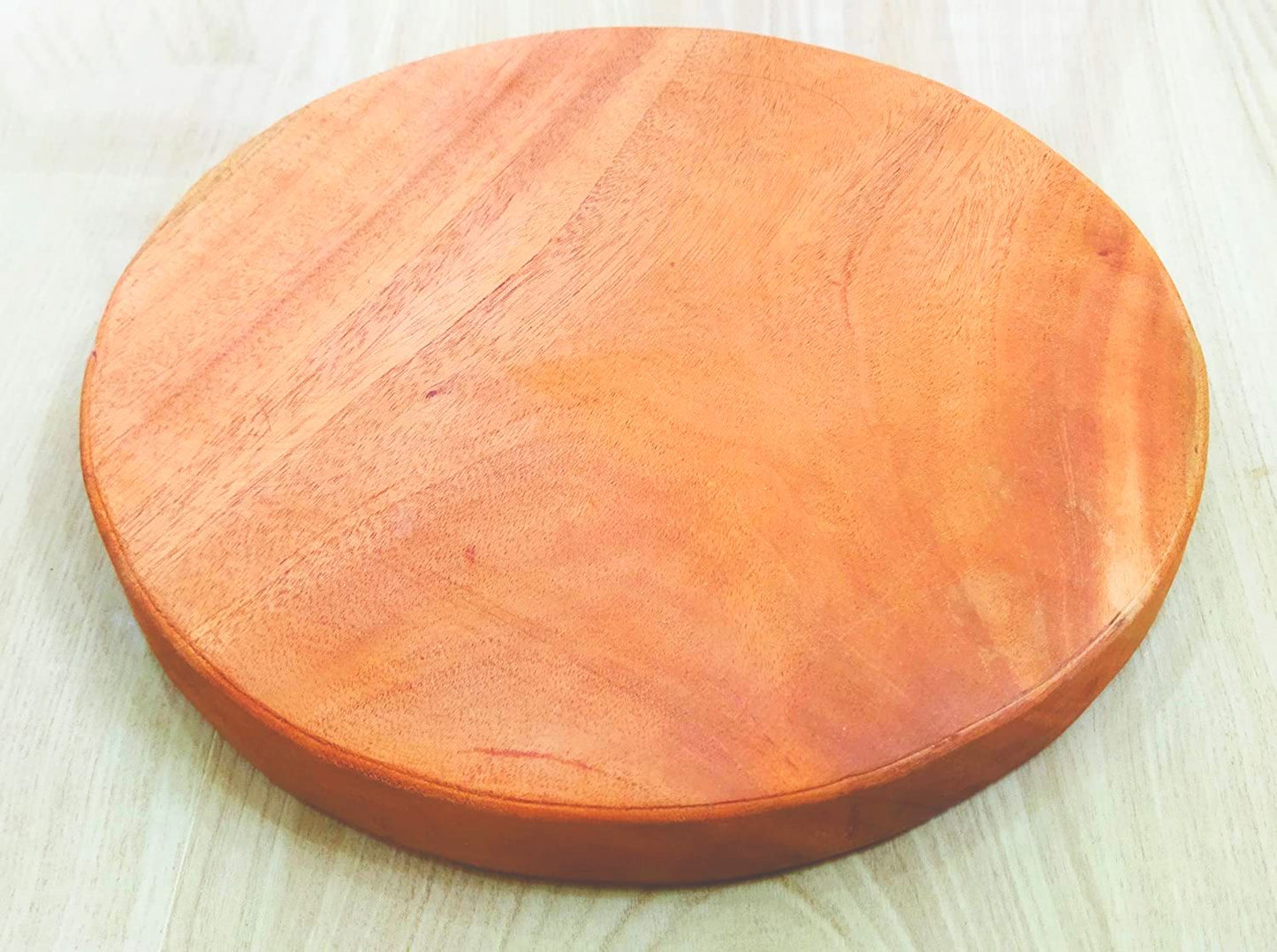 ZENRISE® Large Thick Round Wooden Chicken Cutting Board in Kitchen - Fish, Meat and Veggie, Roti Making(12 inches, Brown) - Multipurpose