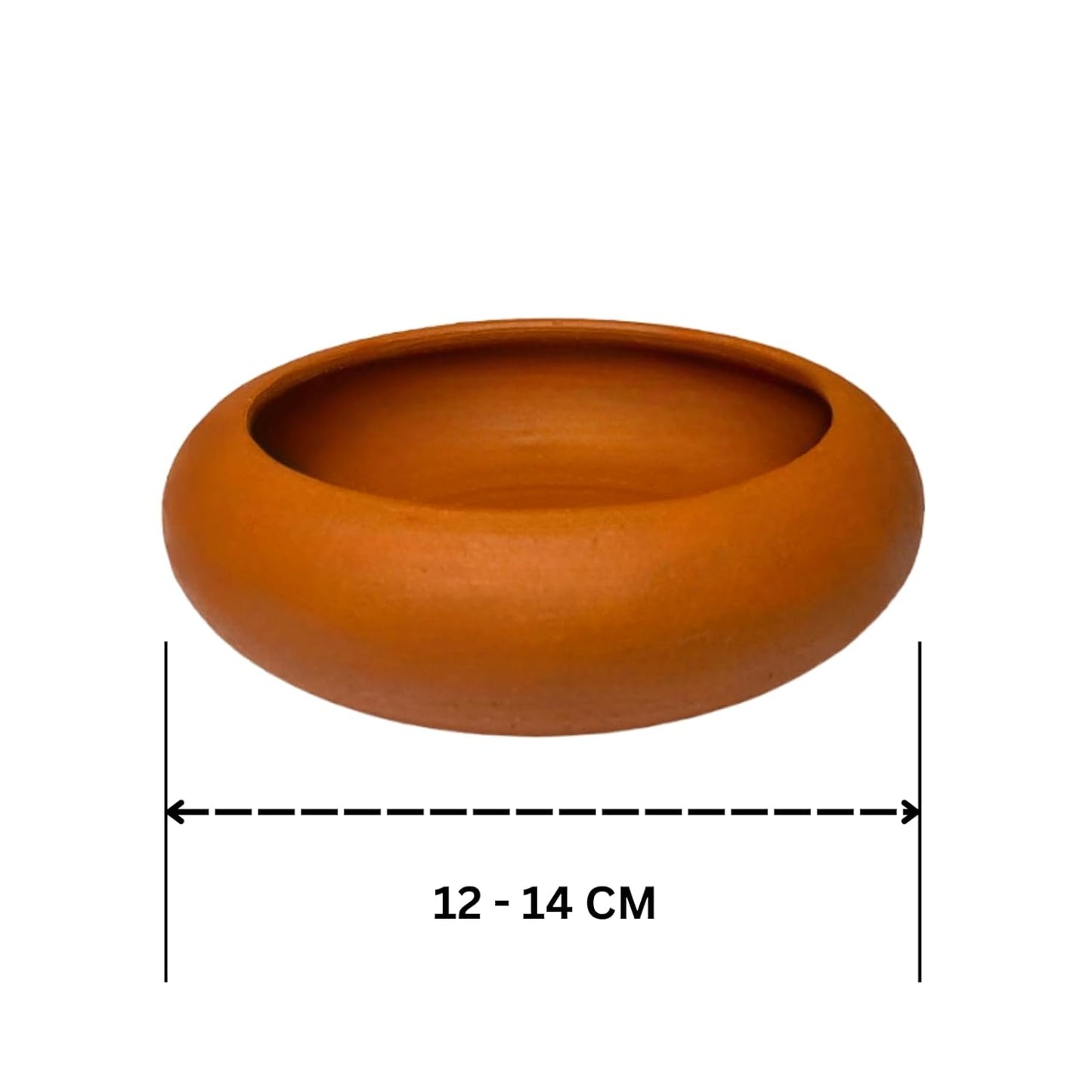 ZENRISE® Clay Bird Water Feeder Pot Tray, Bath tub for Birds in Balcony and Garden - 13 cm, 2 Piece