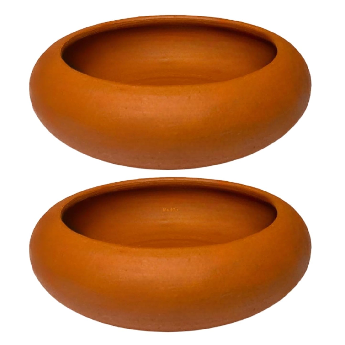 ZENRISE® Clay Bird Water Feeder Pot Tray, Bath tub for Birds in Balcony and Garden - 13 cm, 2 Piece