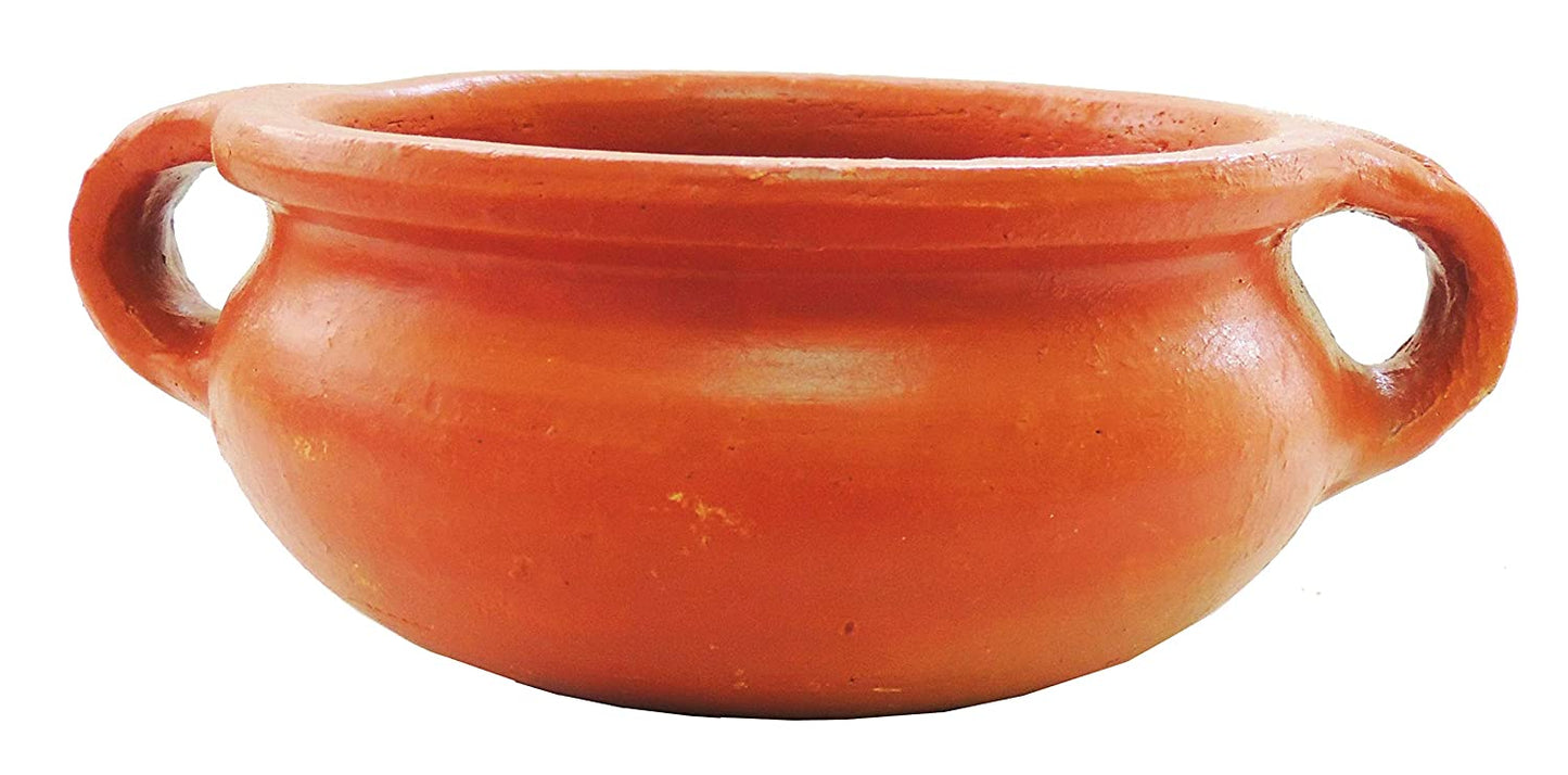 ZENRISE Terracotta Clay Bowl for Serving biryani, mud Pot Tableware ecofriendly Natural kitchenware (Brown)