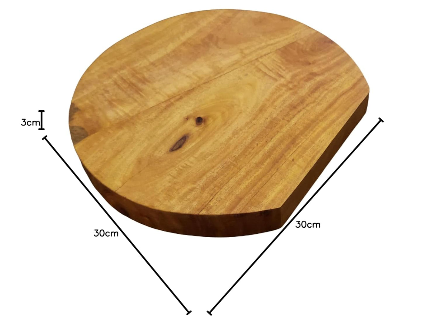 ZENRISE Natural Wooden Round Meat chicken fish Cutting Board Standing Model - 12 x 1.5 inch Thick