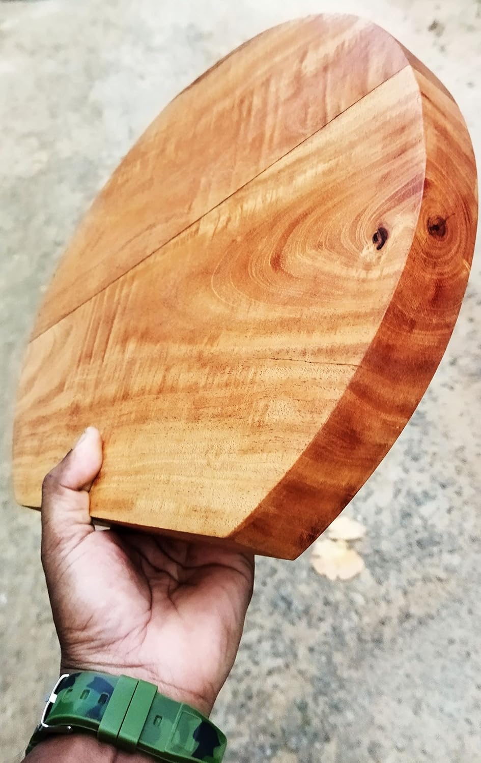 ZENRISE Natural Wooden Round Meat chicken fish Cutting Board Standing Model - 12 x 1.5 inch Thick