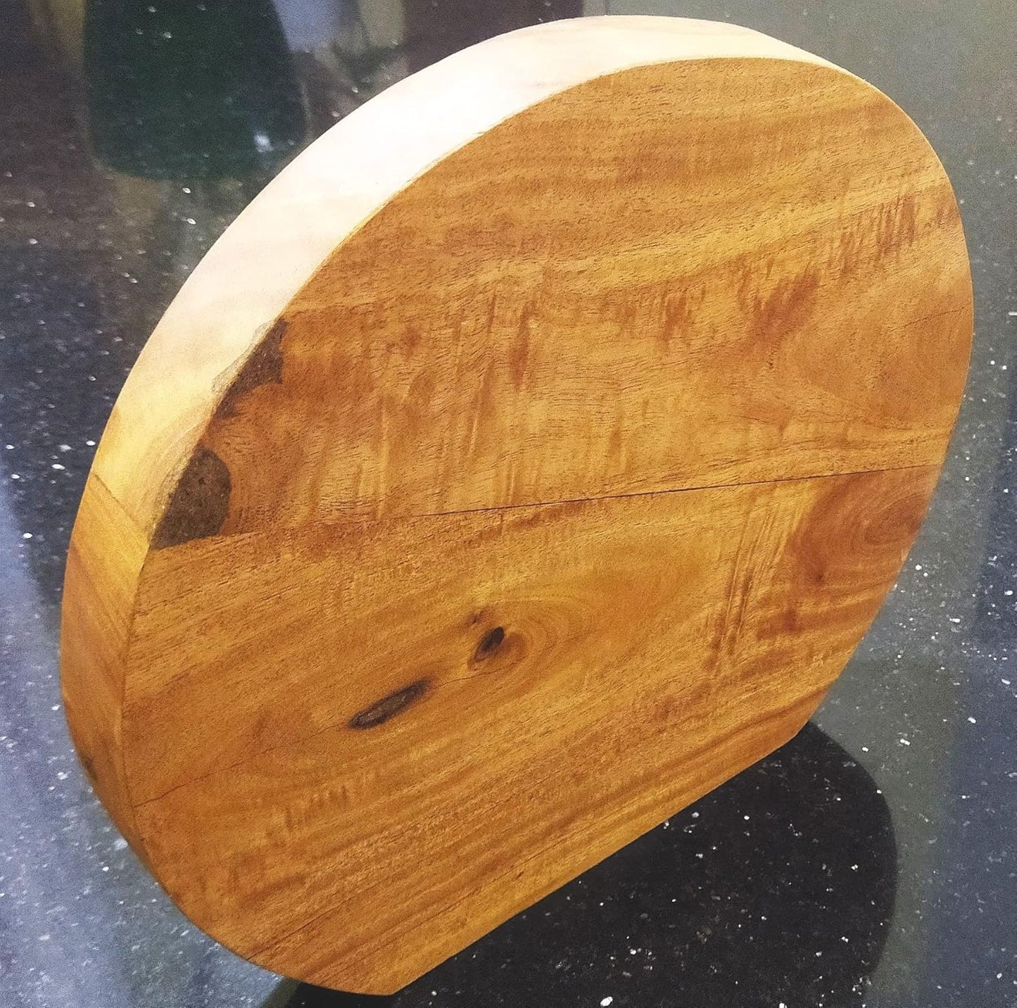 ZENRISE Natural Wooden Round Meat chicken fish Cutting Board Standing Model - 12 x 1.5 inch Thick