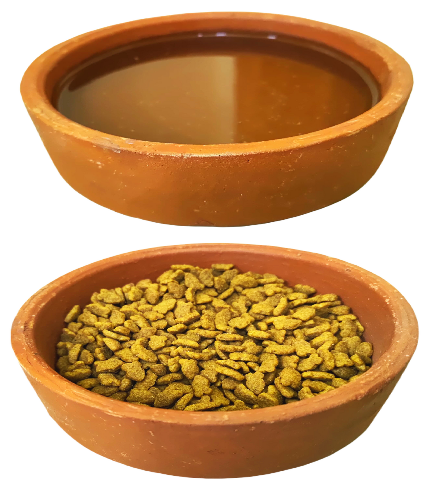 ZENRISE® क्ले बर्ड वाटर फीडर पॉट ट्रे, बालकनी और बगीचे में पक्षियों के लिए बाथ टब - 17 सेमी - 2 का पैक