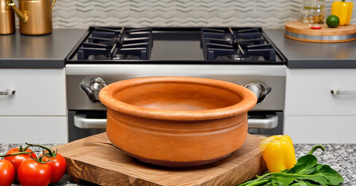 ZENRISE Clay Pot for Cooking Healthy, Sambar, Fish Curry, Meen chatti, Matki Handi, Brown, 1.75 litres